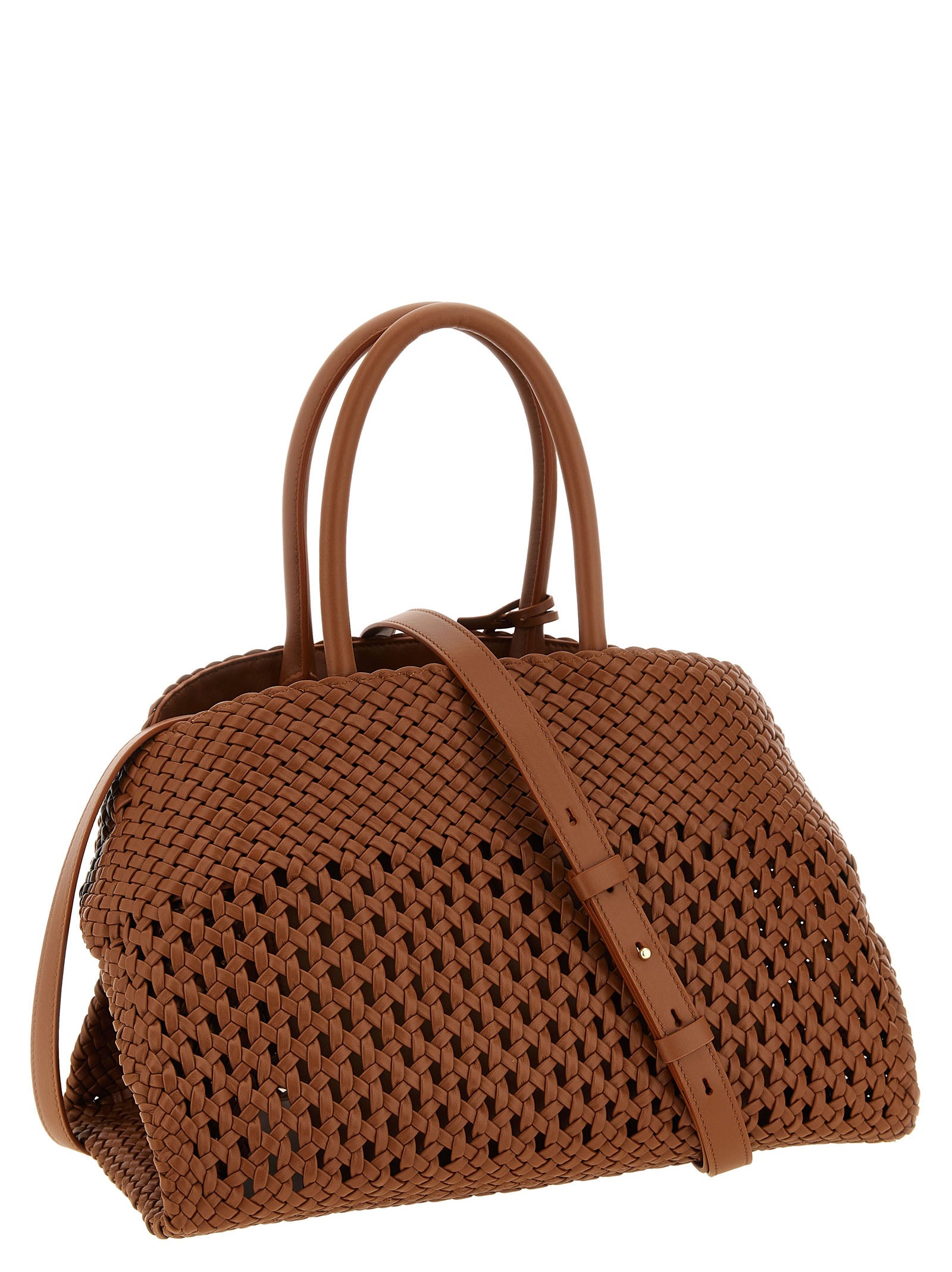 Ferragamo Hug Woven Handbag - Cognac