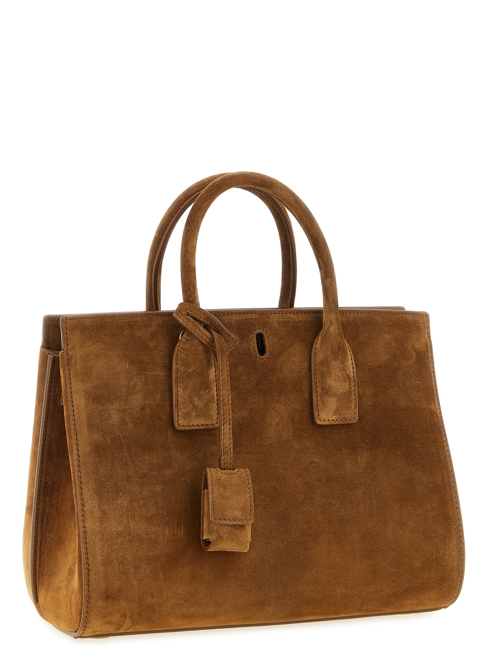 Saint Laurent Sac de Jour Small in Suede - Caramel Cognac