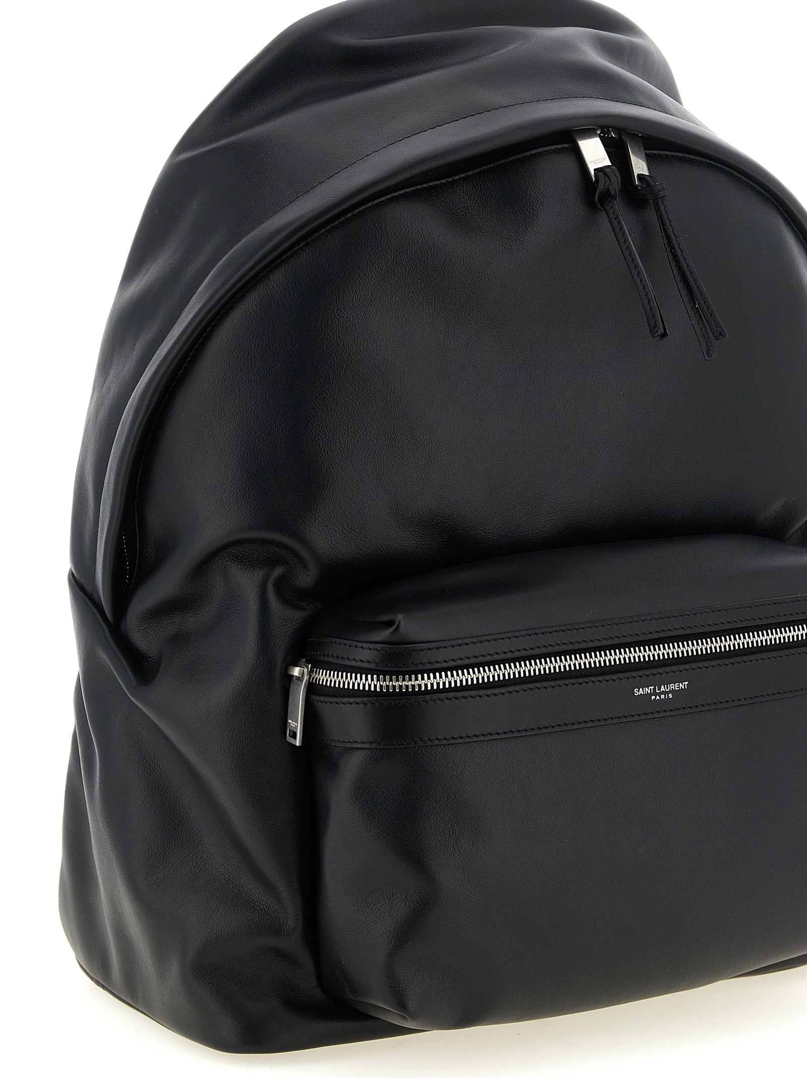 Saint Laurent City Backpack - Matte Black Leather