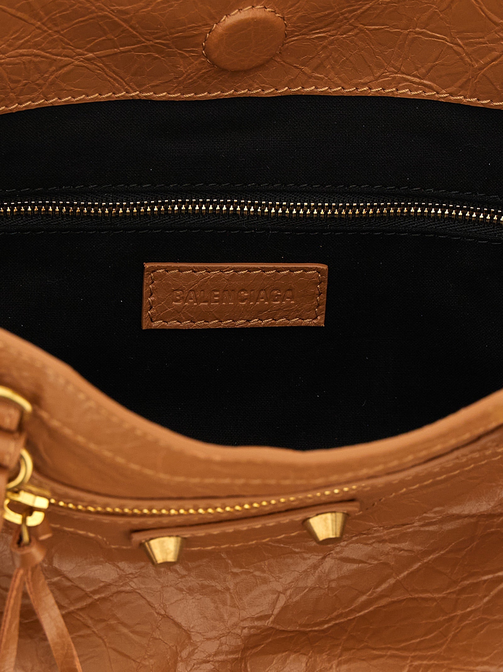 Balenciaga Le City Tote Bag Mini - Camel Arena Lambskin with Aged Gold Hardware