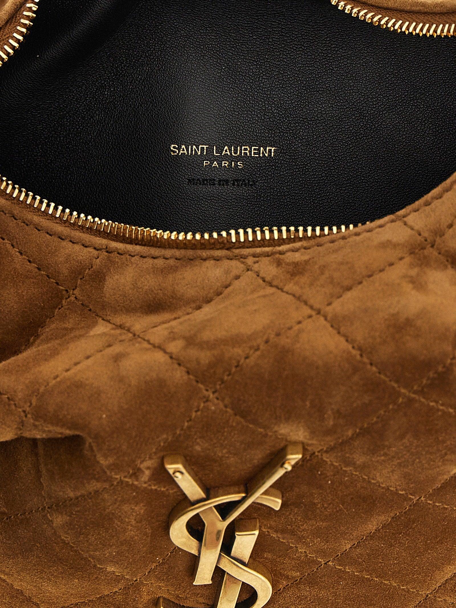Saint Laurent Icarino in Quilted Suede - Caramel Cognac