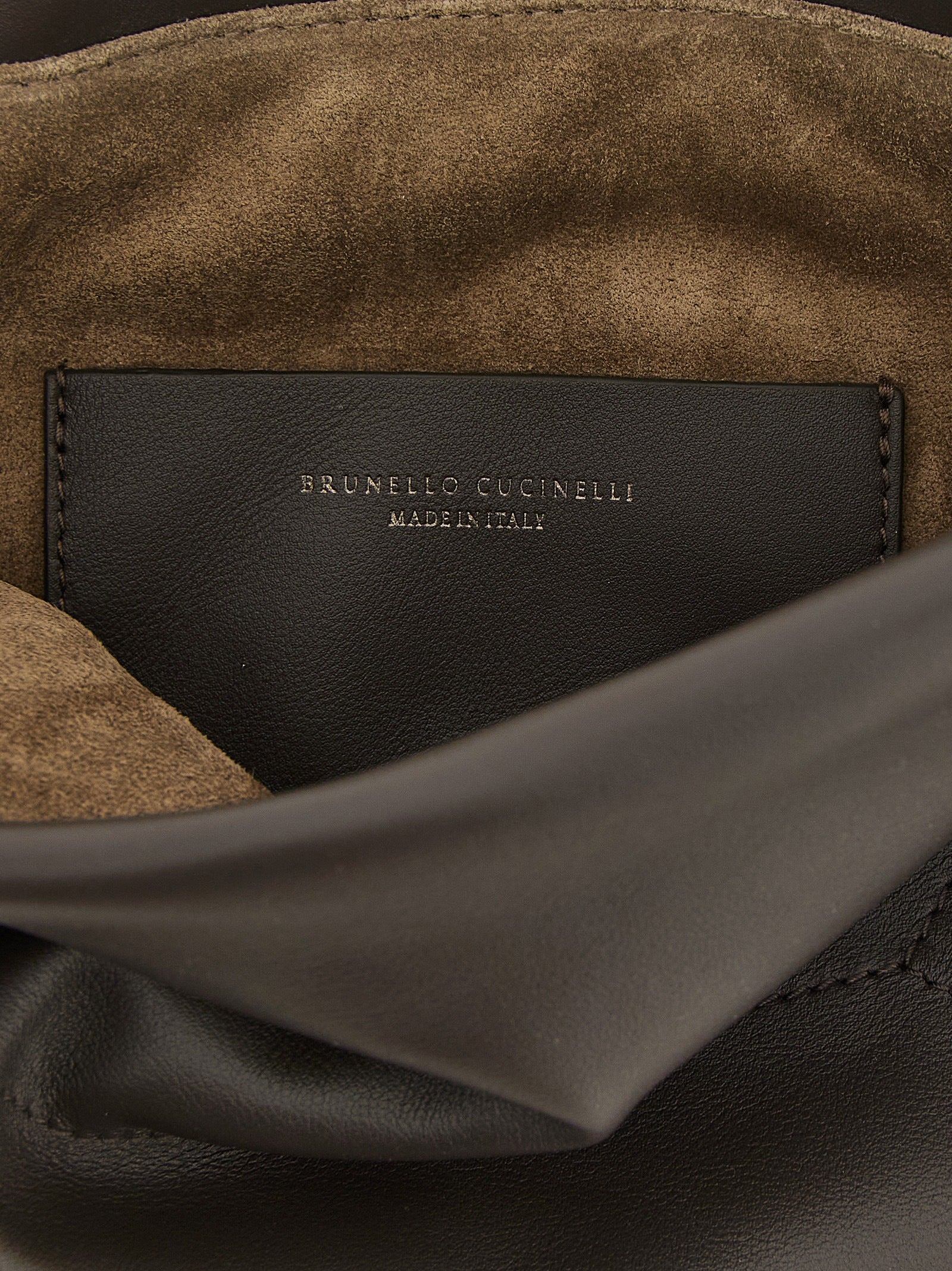 Brunello Cucinelli BC Duo Pouch Bag - Dark Brown Calfskin with Monili