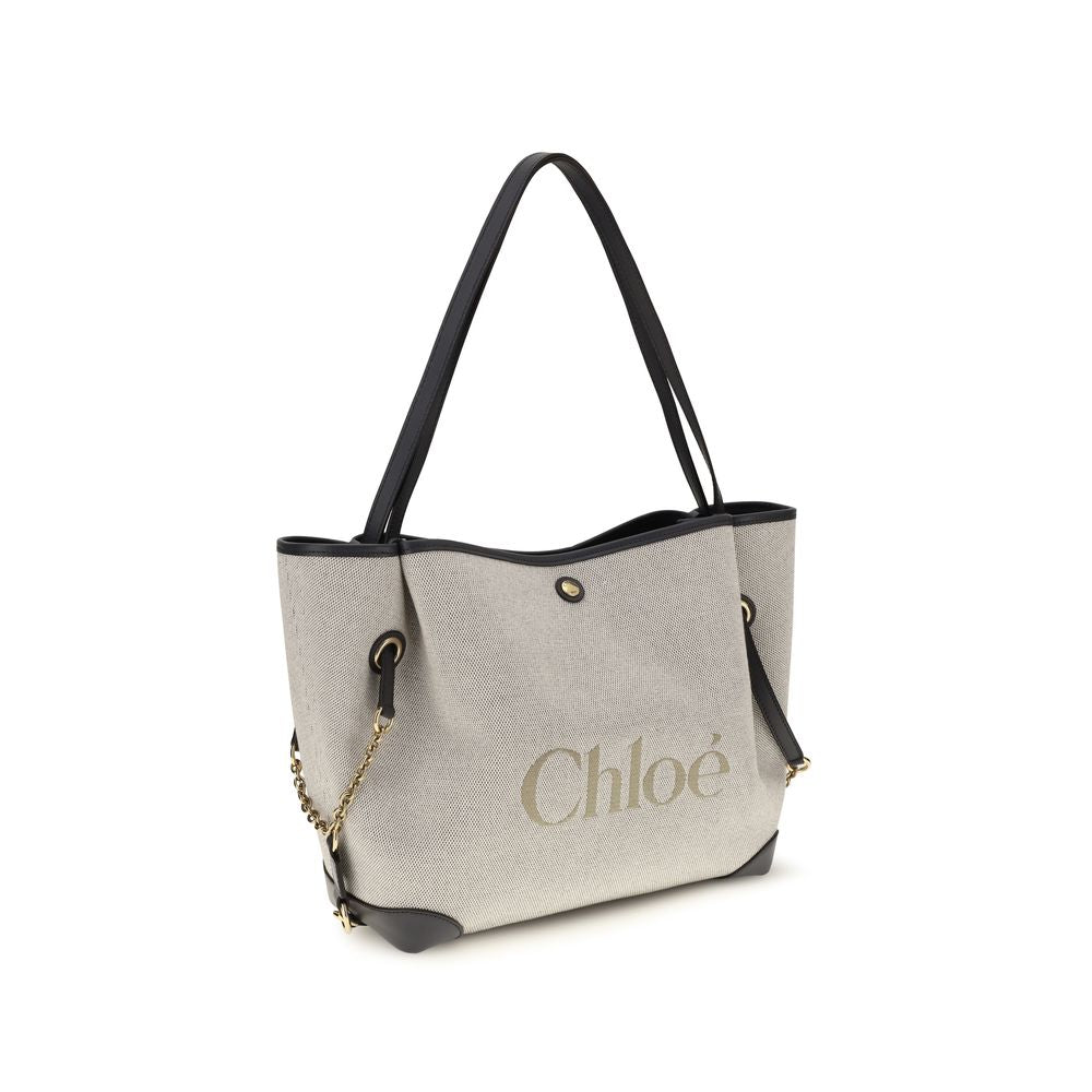 Chloé Clover Double Carry Bag - Canvas Black Navy