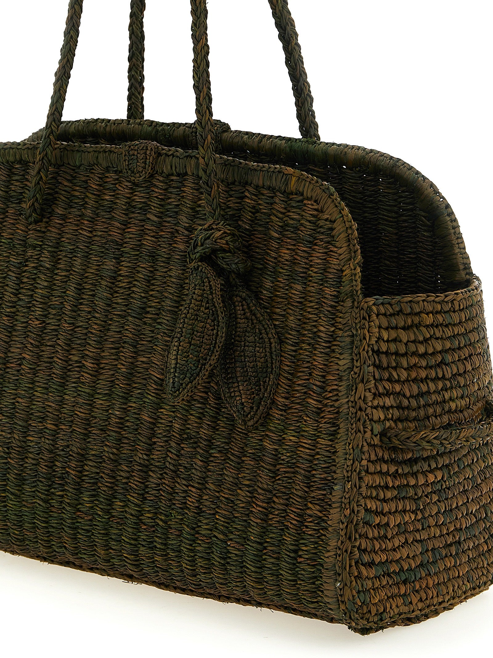 Jacquemus Le Turismo Bowling Bag - Dark Green Raffia