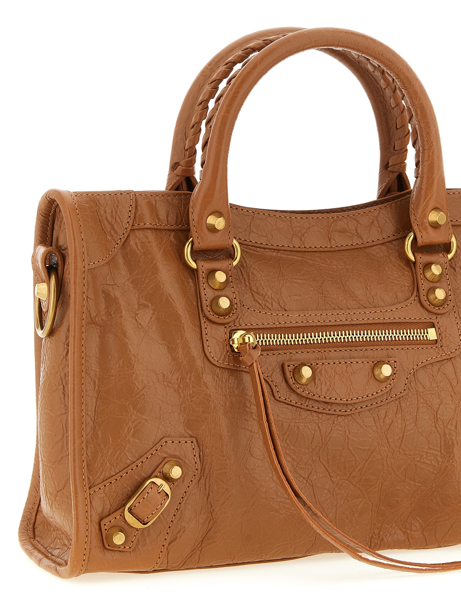 Balenciaga Le City Bag Small - Camel Arena Lambskin with Aged Gold Hardware
