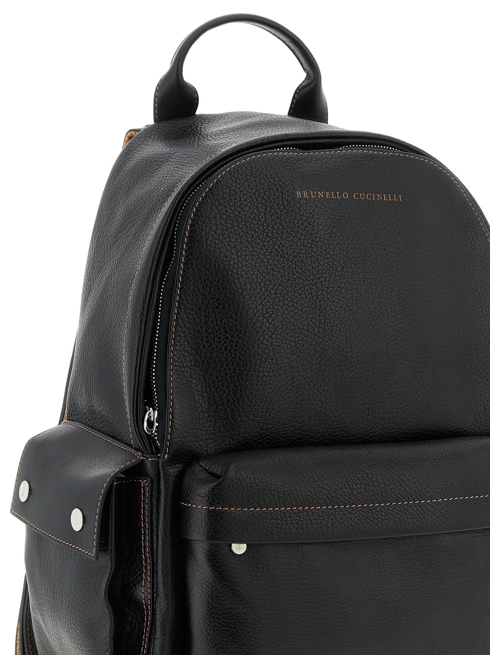 Brunello Cucinelli Travel Backpack - Black Grained Leather