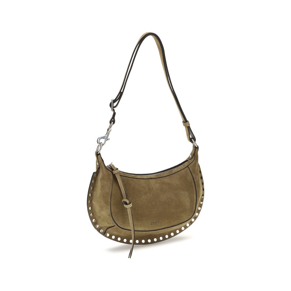 Isabel Marant Oskan Moon Suede Calfskin Shoulder Bag - Taupe