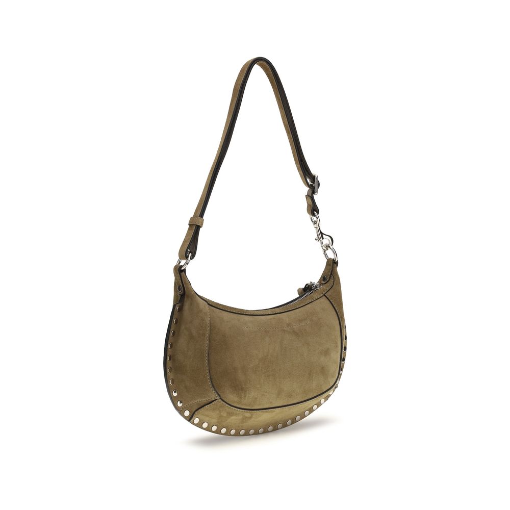 Isabel Marant Oskan Moon Suede Calfskin Shoulder Bag - Taupe