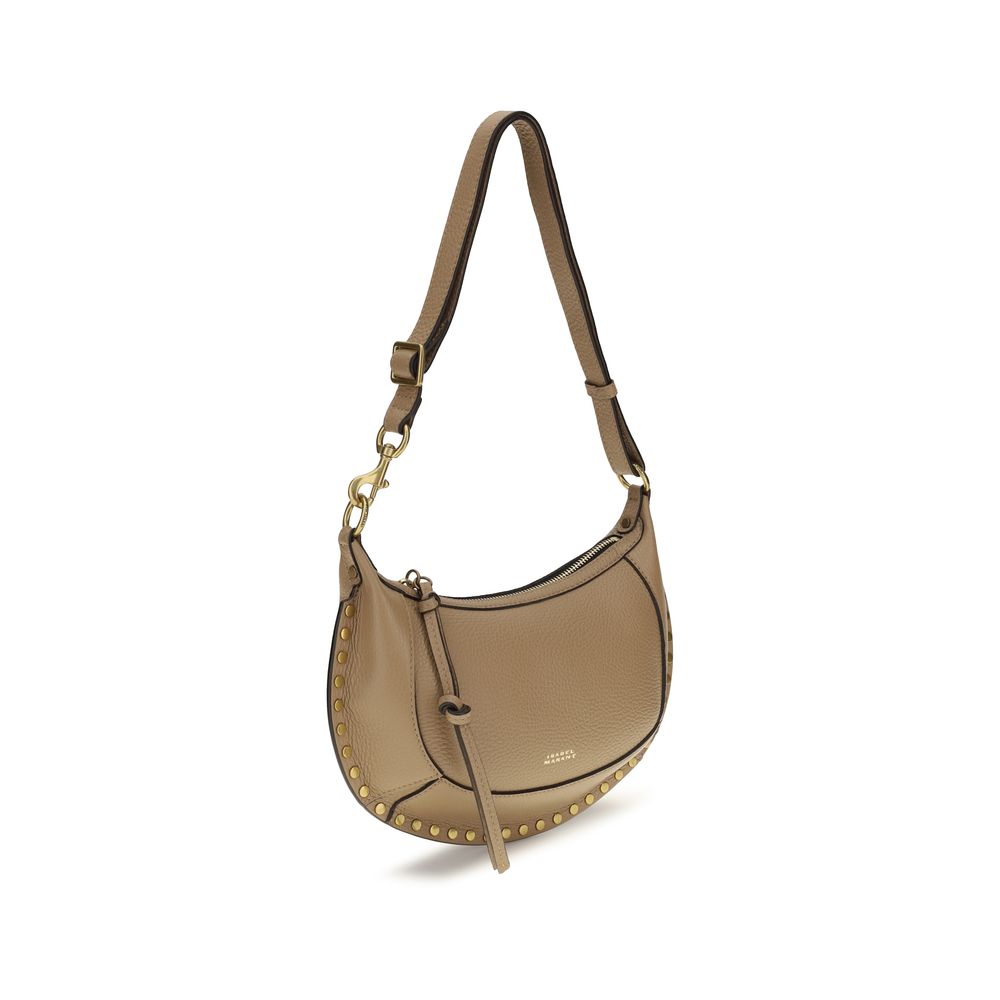 Isabel Marant Oskan Moon Grained Leather Shoulder Bag - Cappuccino