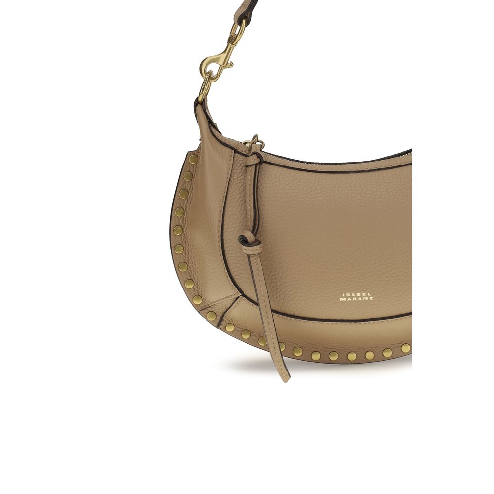 Isabel Marant Oskan Moon Grained Leather Shoulder Bag - Cappuccino