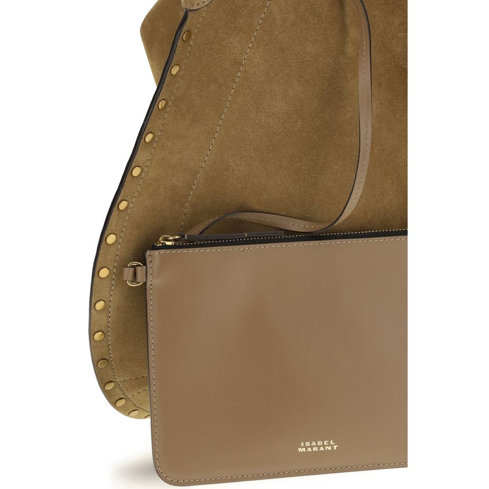 Isabel Marant Oskan Hobo Soft Bag - Taupe Studded Suede