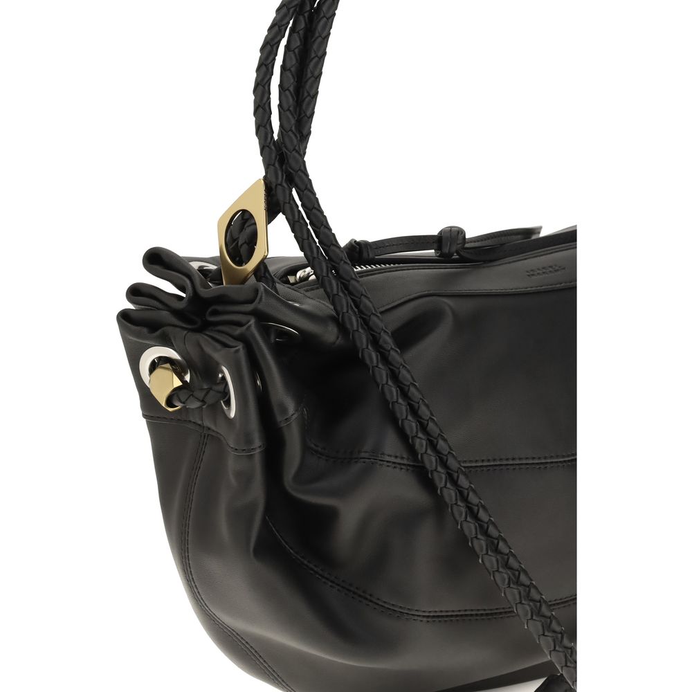 Isabel Marant Maia Medium Lambskin Leather Shoulder Bag - Black
