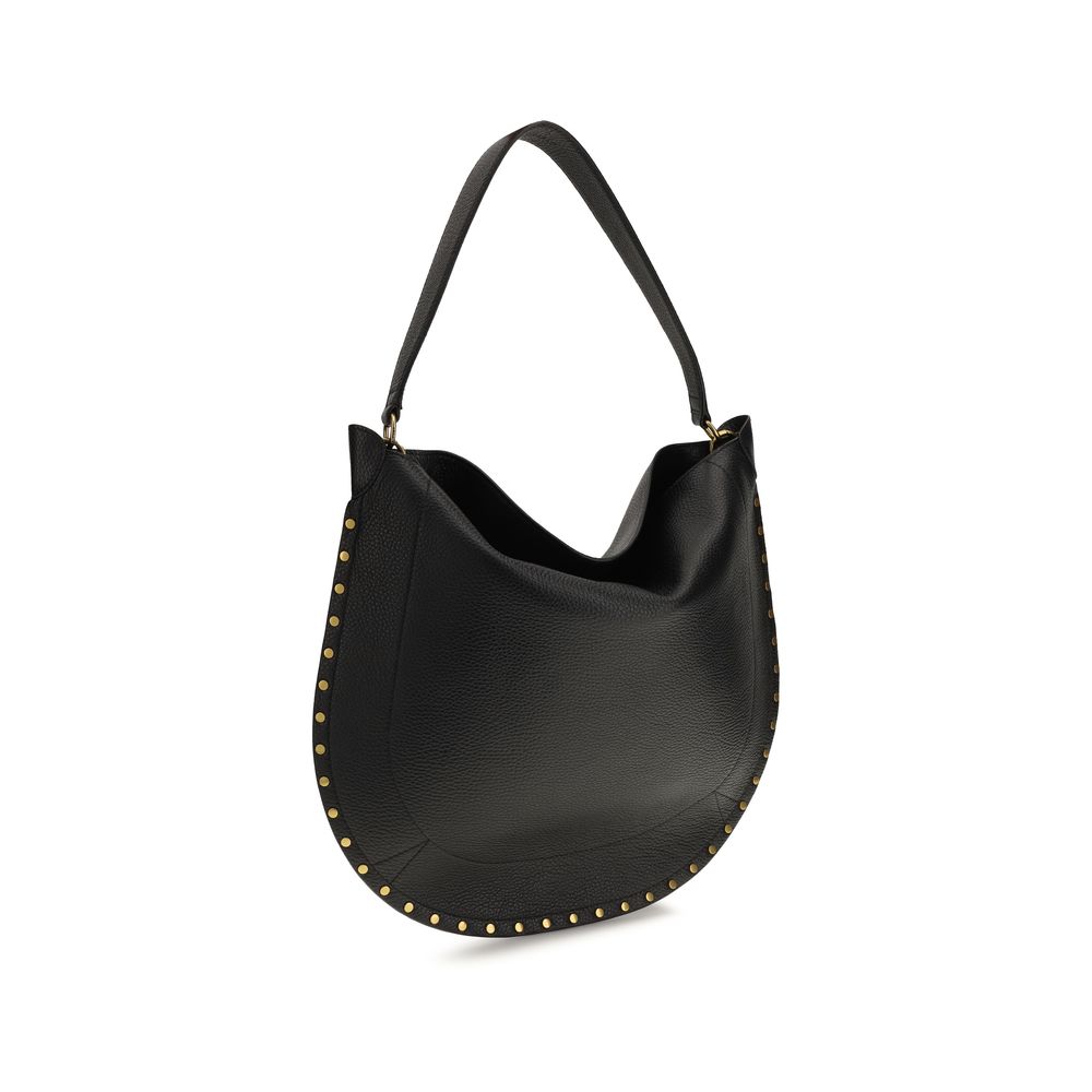 Isabel Marant Oskan Hobo Soft Grained Leather Bag - Black