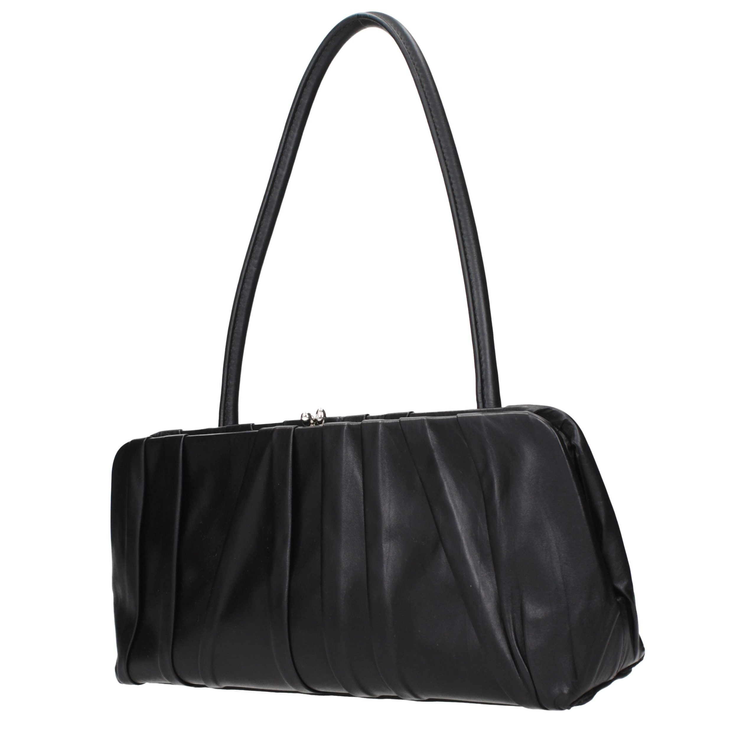 Jil Sander Pleated East West Shoulder Bag - Black