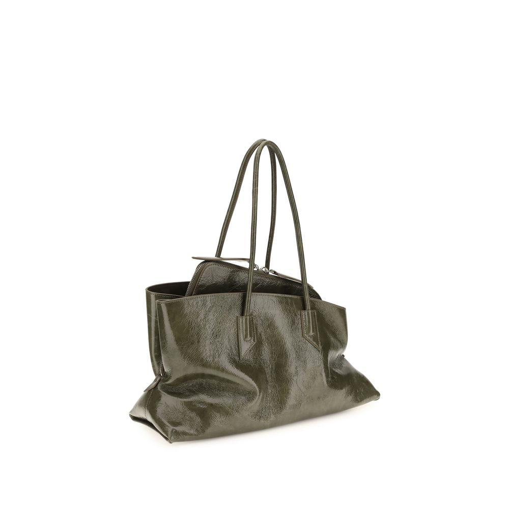 The Attico La Passeggiata Medium Top Handle - Olive Brown