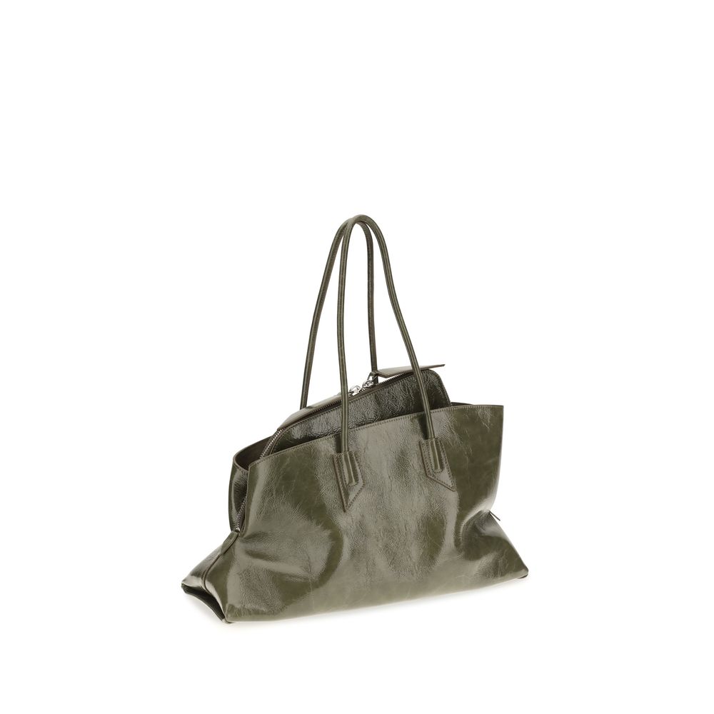 The Attico La Passeggiata Medium Top Handle - Olive Brown