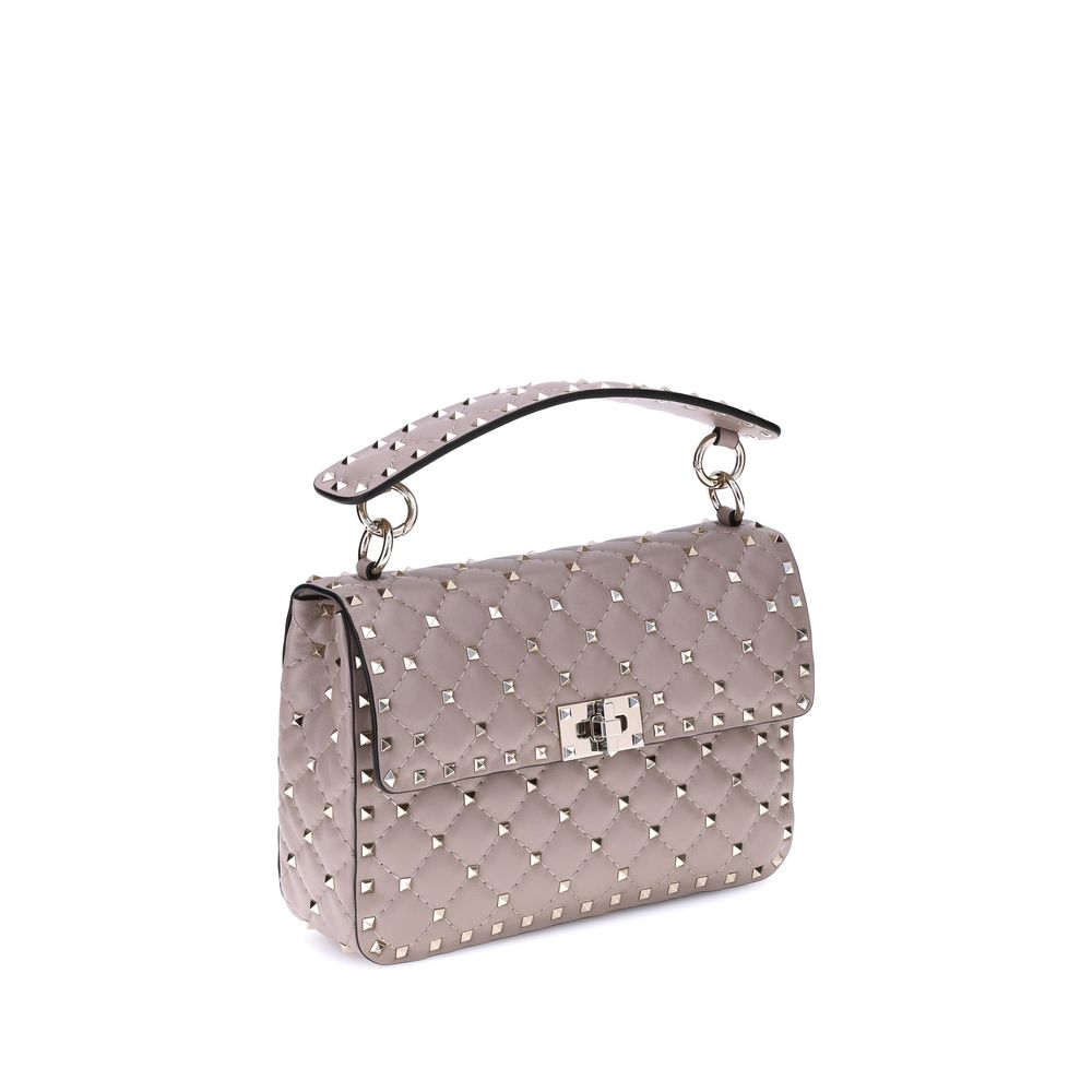 Valentino Garavani Rockstud Spike Medium Shoulder Bag - Poudre