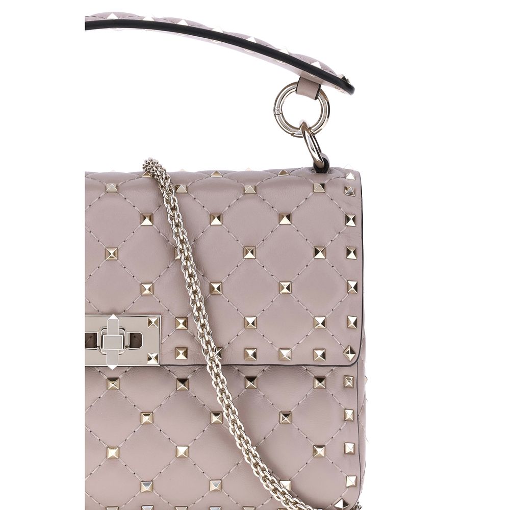 Valentino Garavani Rockstud Spike Medium Shoulder Bag - Poudre