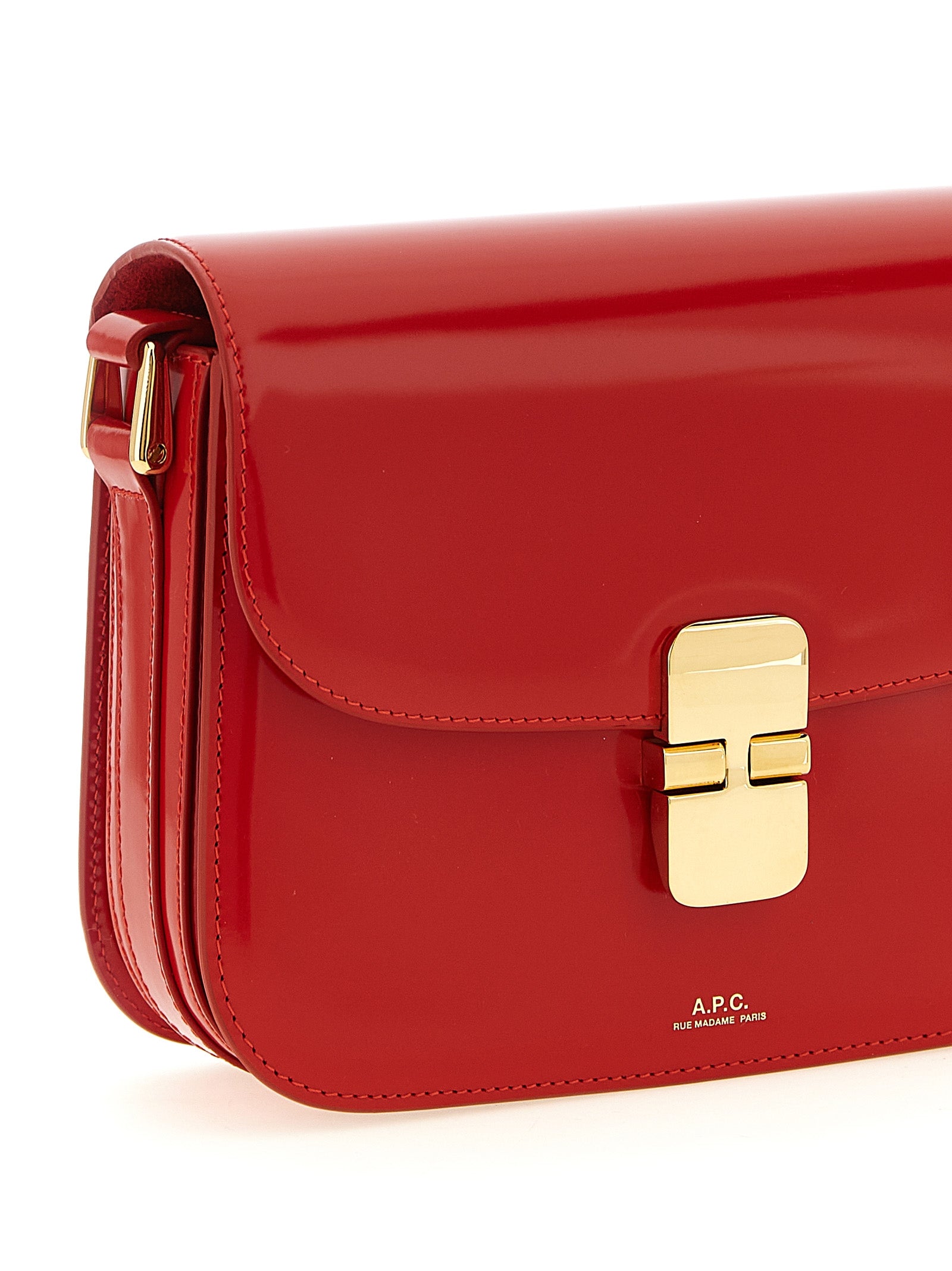 A.P.C. Grace Small Bag in Glazed Leather - Bright Red