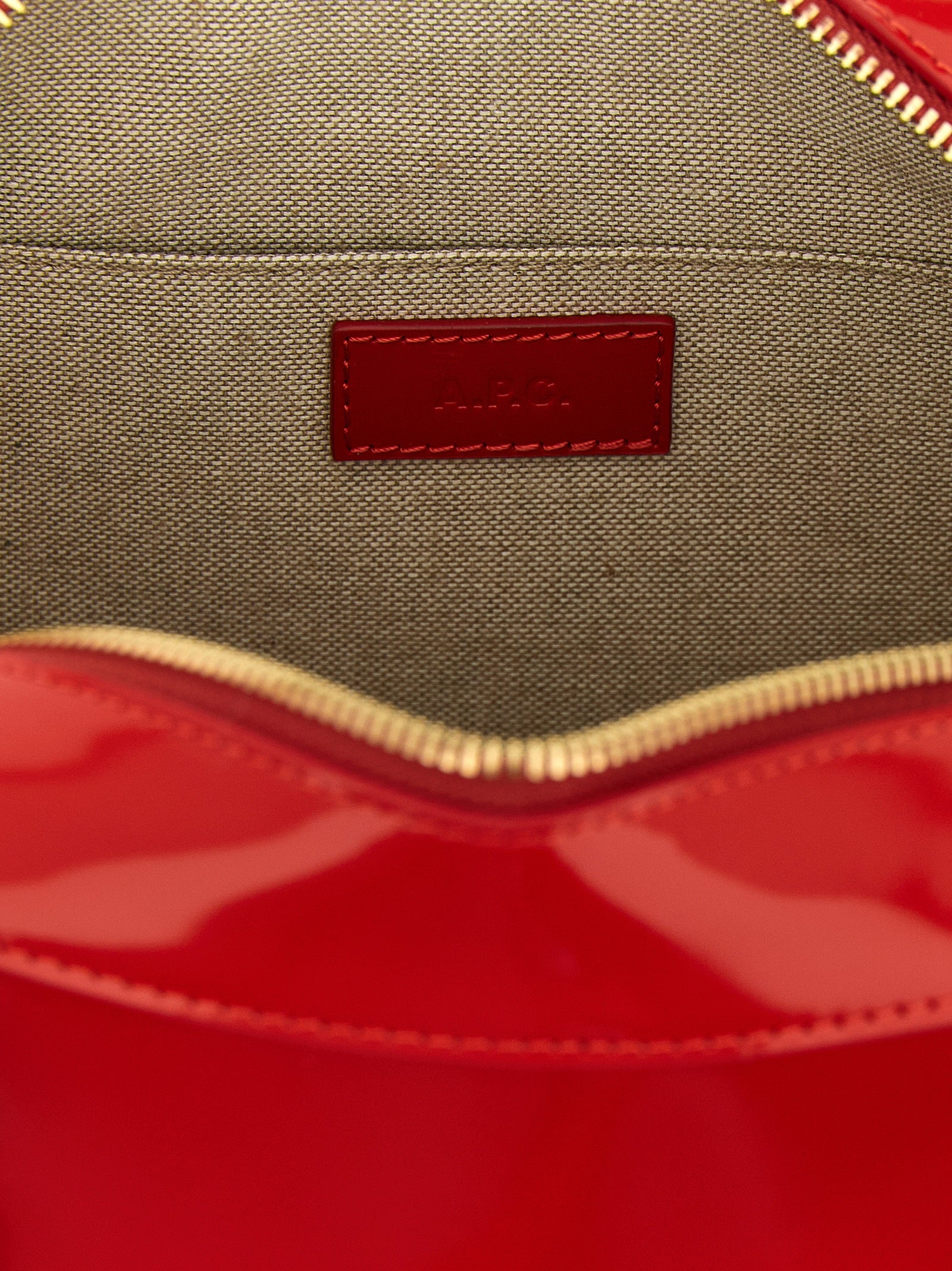 A.P.C. Virginie Horizontal Box Bag in Glazed Leather - Bright Red