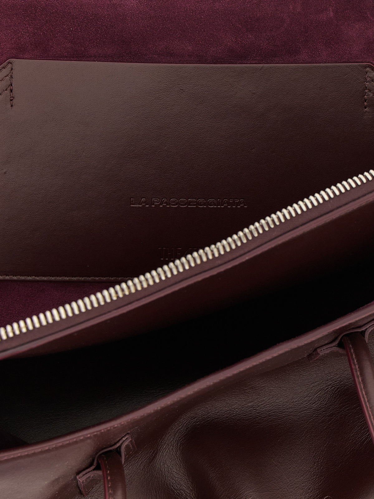 The Attico La Passeggiata Medium Top Handle - Viola Plum Smooth Leather