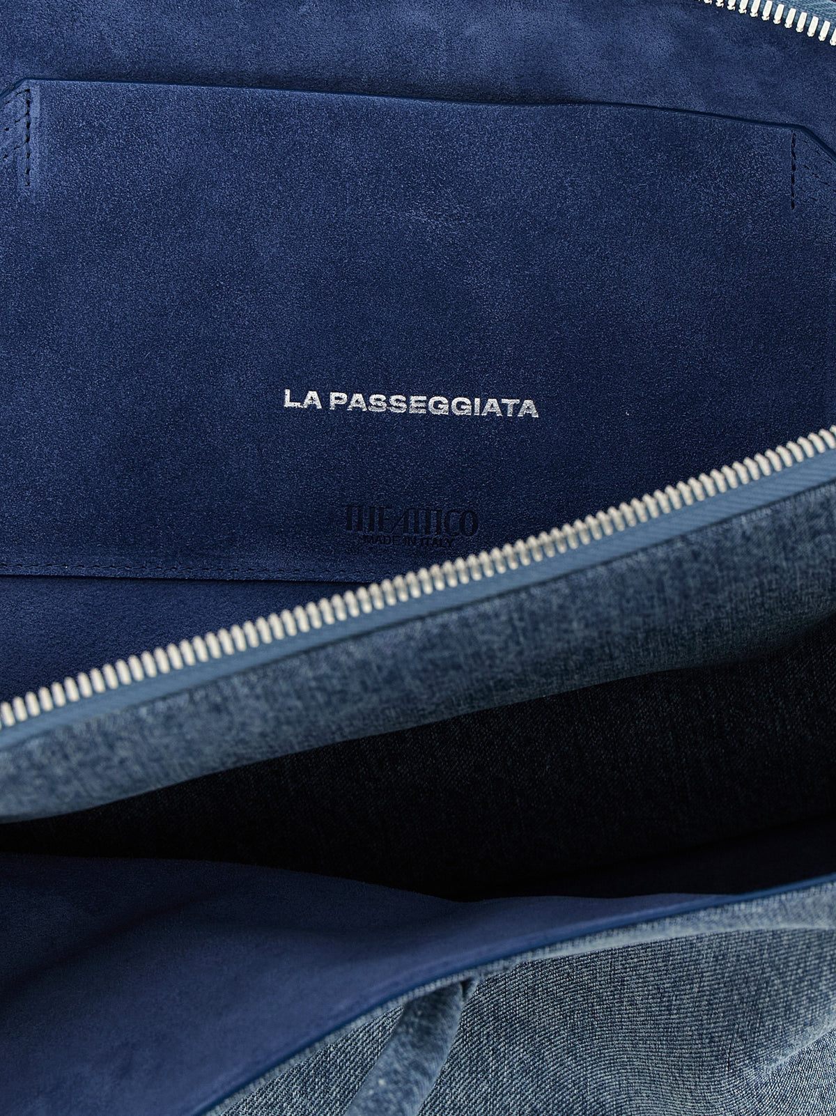 The Attico La Passeggiata Medium Top Handle - Washed Denim