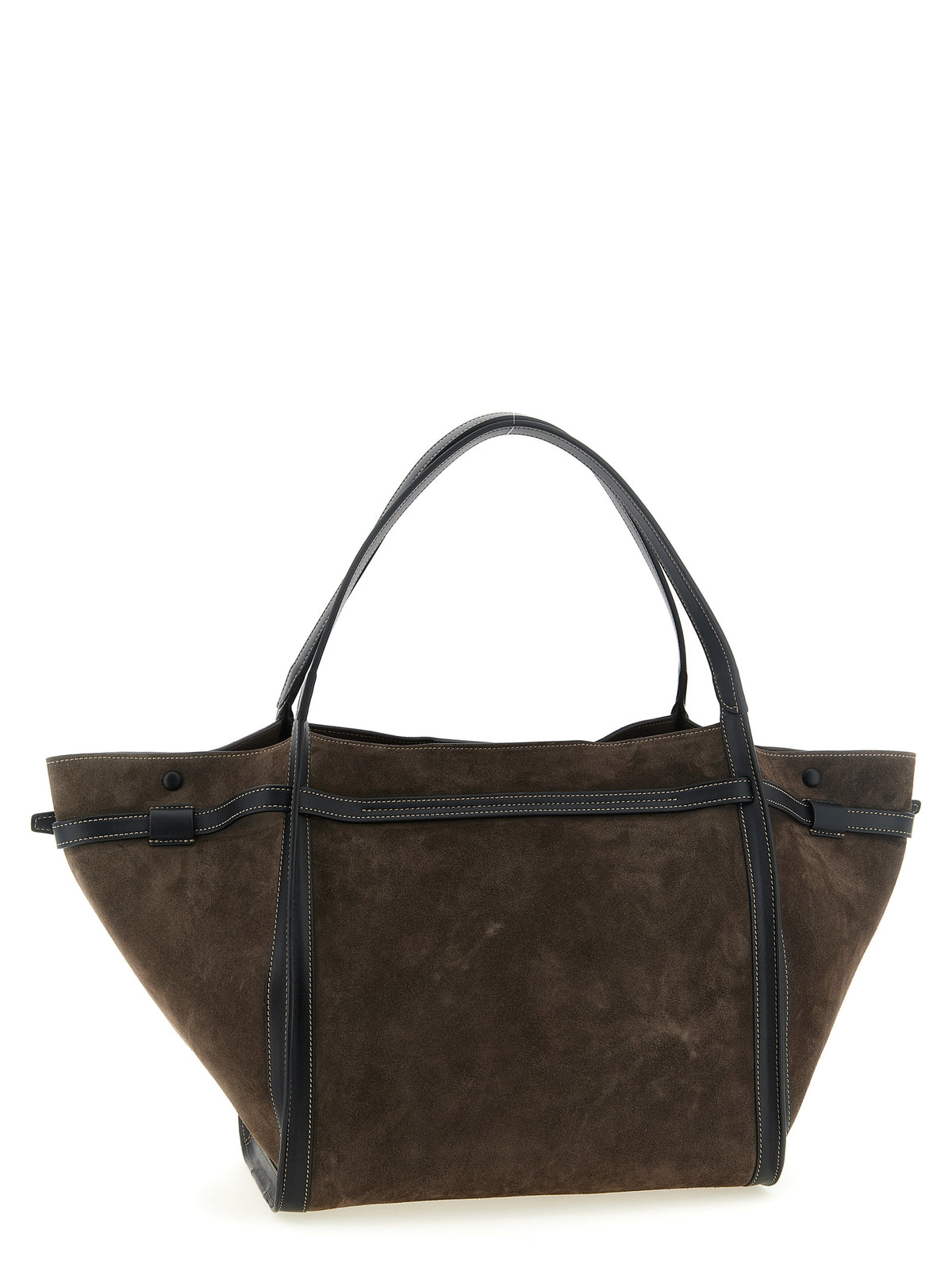 Tod's T Signature Medium Shopping Bag - Brown Suede