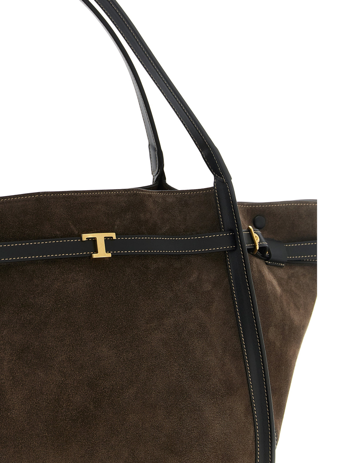 Tod's T Signature Medium Shopping Bag - Brown Suede