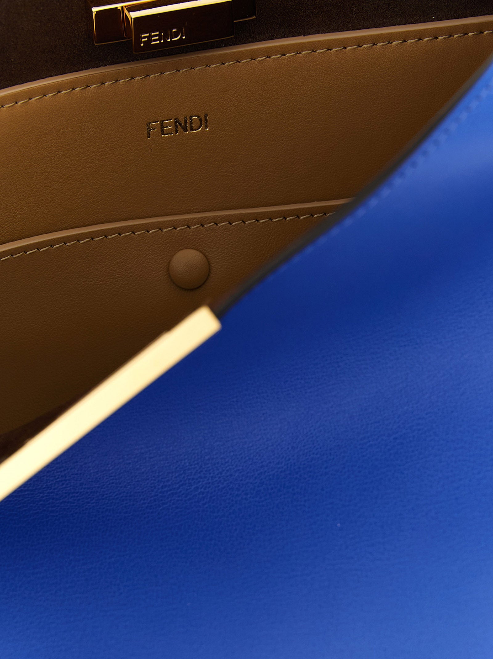 Fendi Way Medium - Coastal Sky Blue Leather and Cappuccino Suede