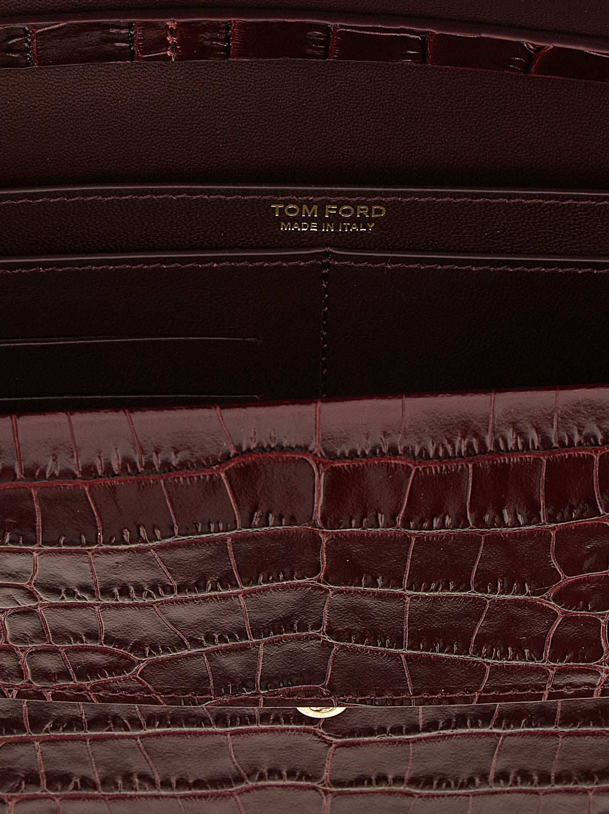 Tom Ford Aube Mini Shoulder Bag - Ruby Red Crocodile-Effect Leather