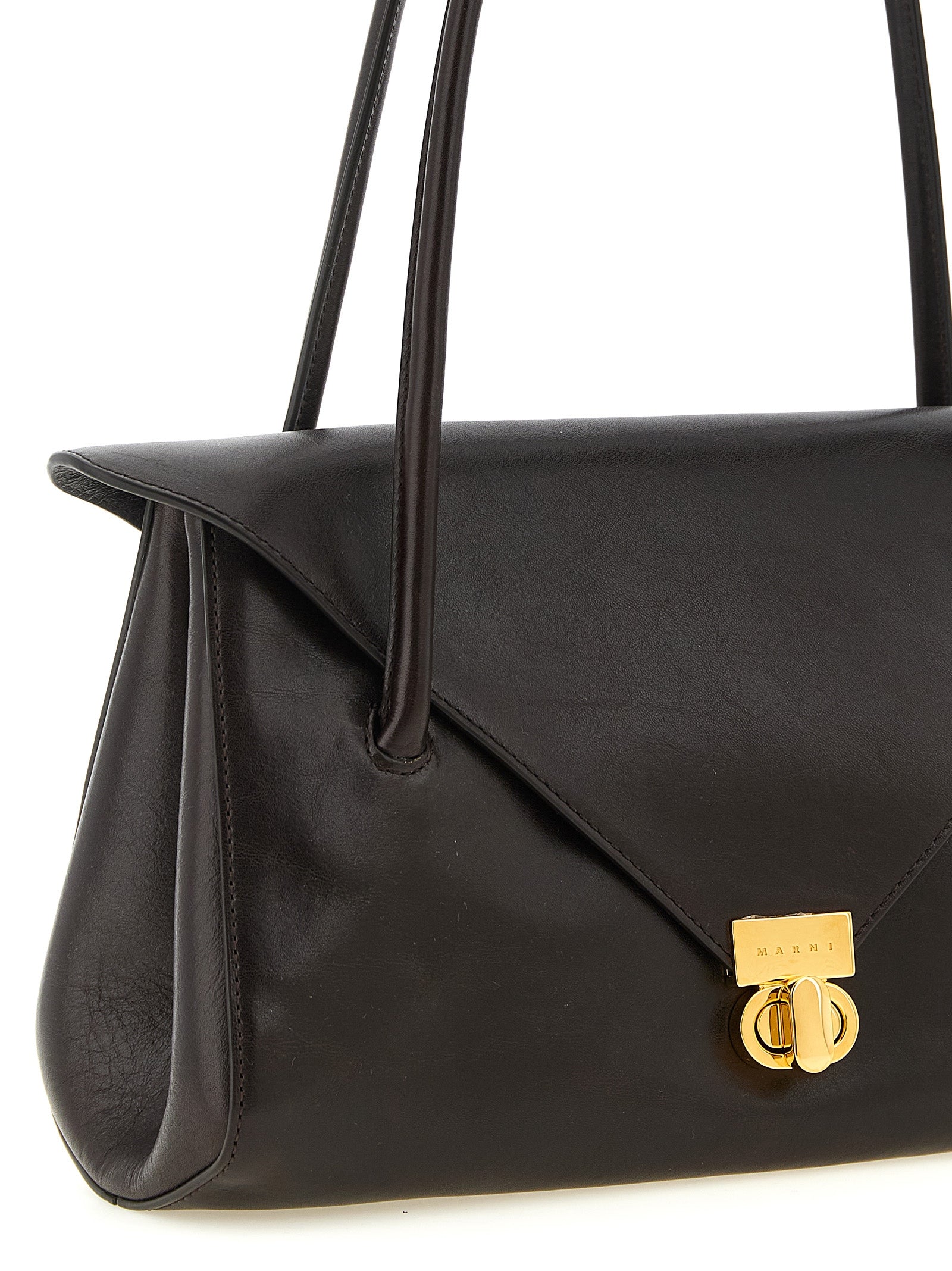 Marni East West Shoulder Bag - Dark Brown