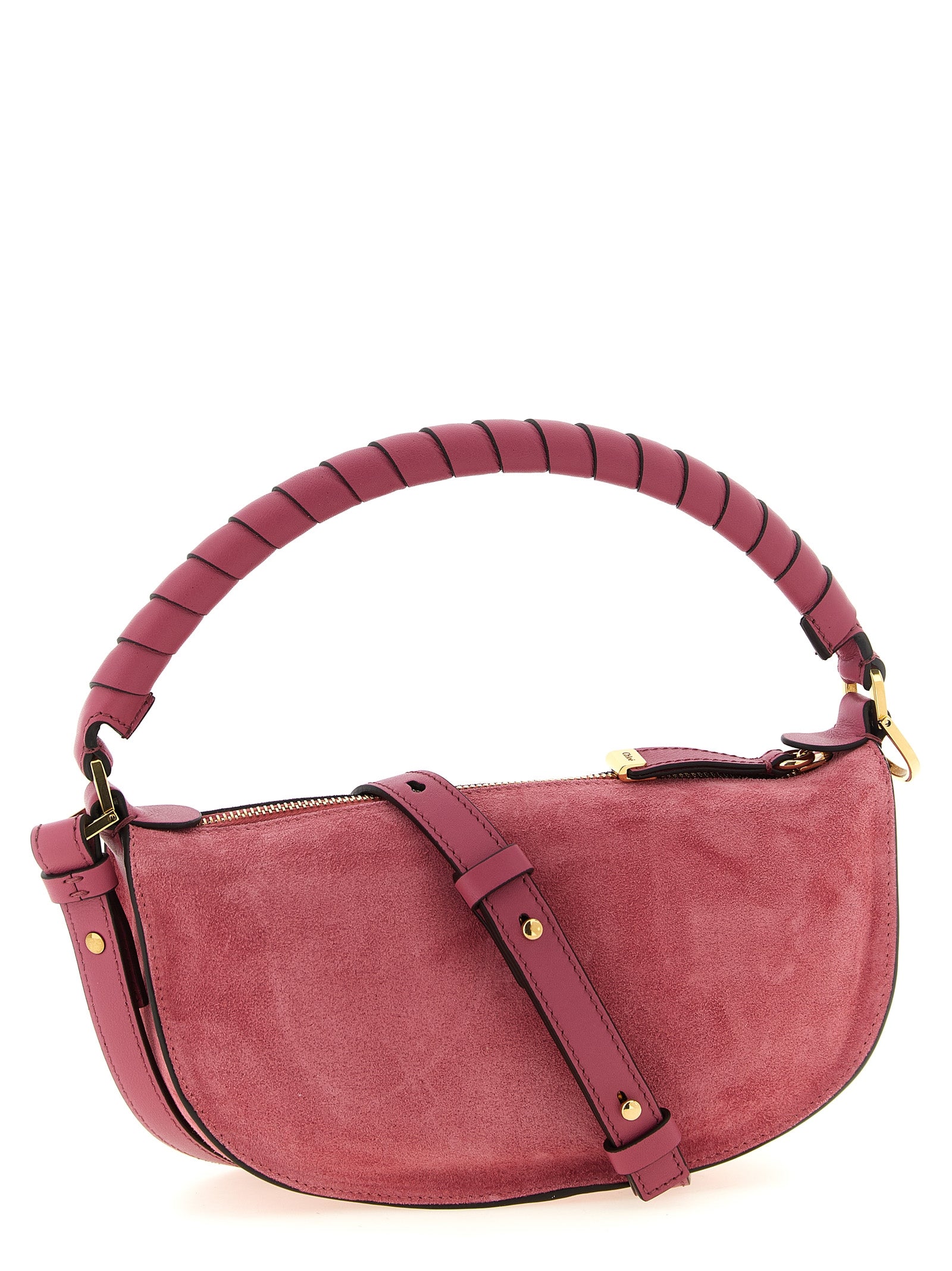 Chloé Mini Marcie Suede Shoulder Bag - Pink