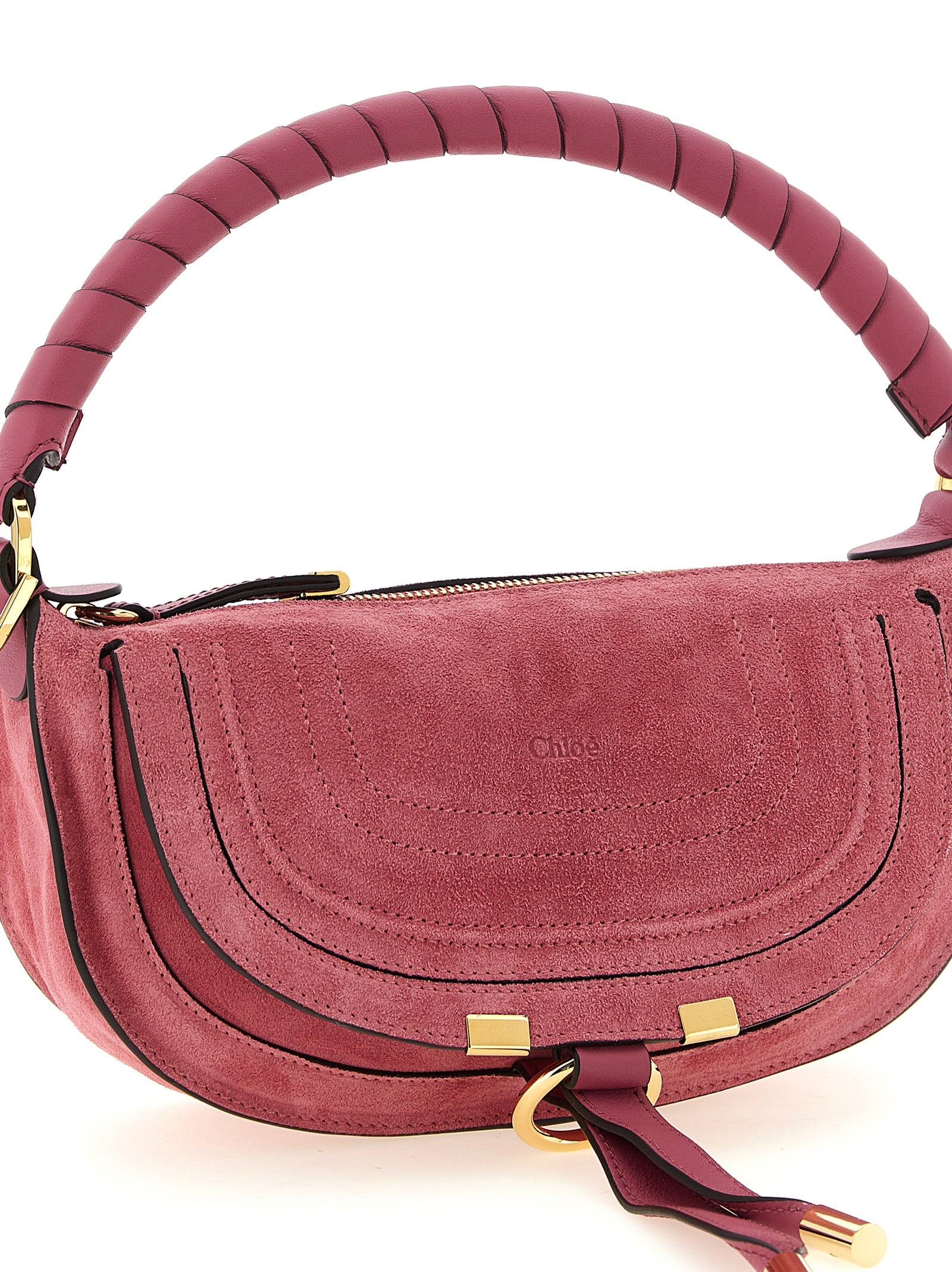 Chloé Mini Marcie Suede Shoulder Bag - Pink