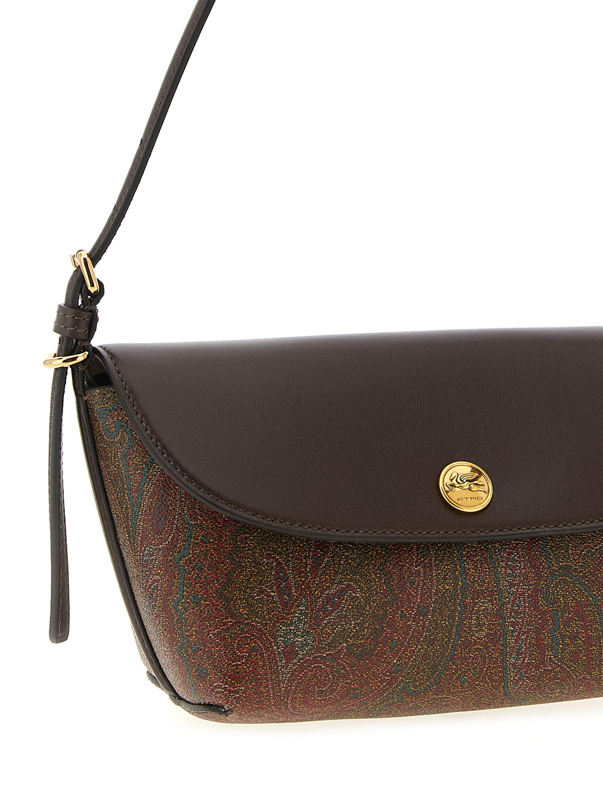 Etro Arnica Small Boat Bag - Brown Paisley Jacquard Fabric