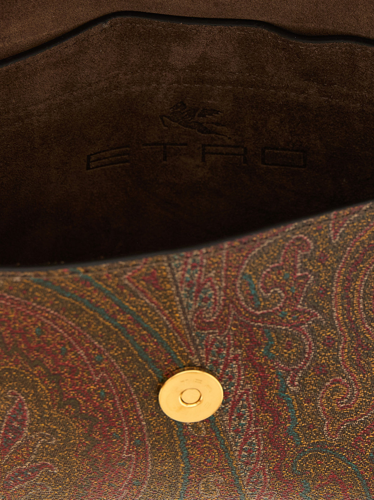 Etro Arnica Small Boat Bag - Brown Paisley Jacquard Fabric