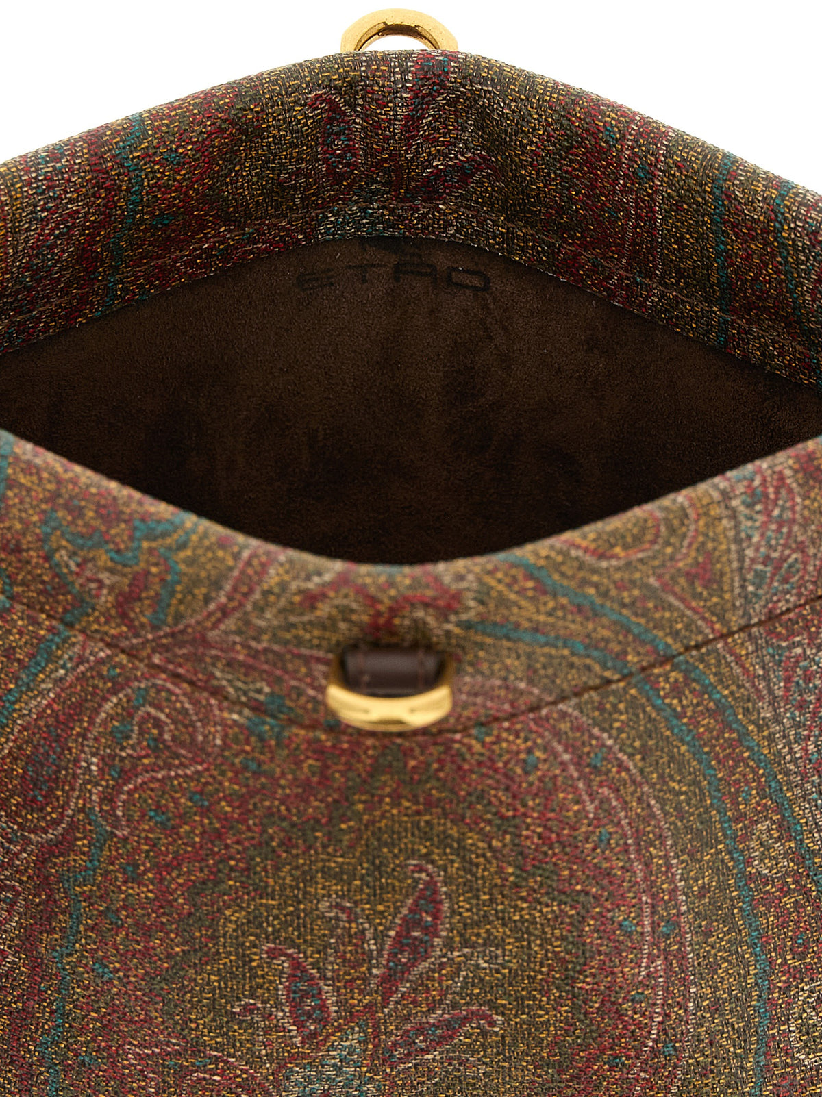 Etro Arnica Mini Clutch Talk - Brown Paisley Jacquard Fabric