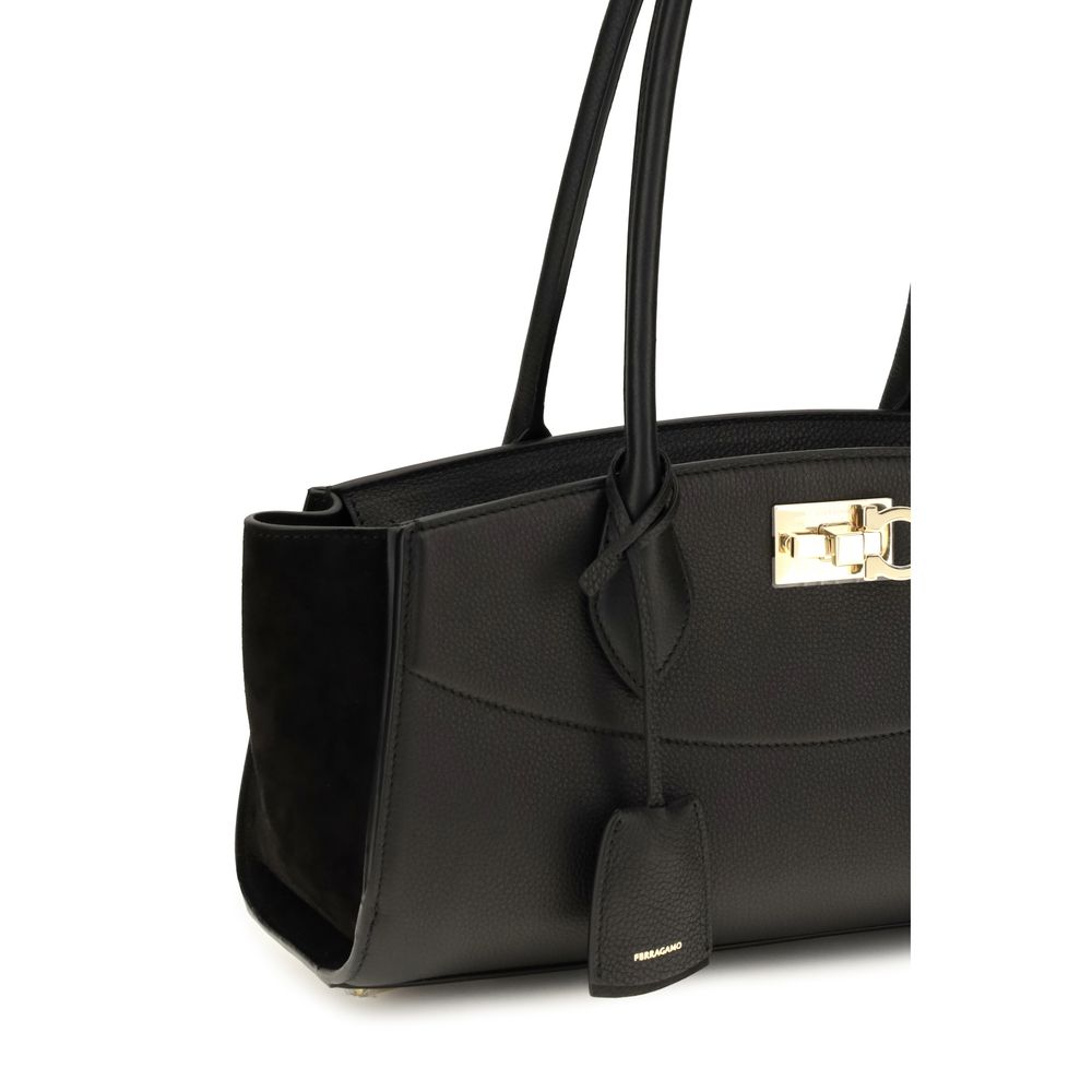 Ferragamo New Studio Soft East West Bag - Black