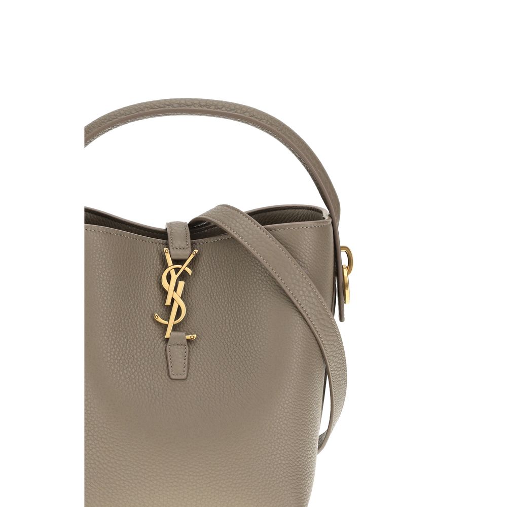 Saint Laurent Le 37 Bucket Bag - Taupe Grey Grained Leather