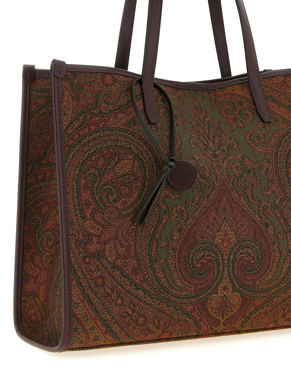 Etro Love Trotter Large Bag - Green Paisley Jacquard Fabric