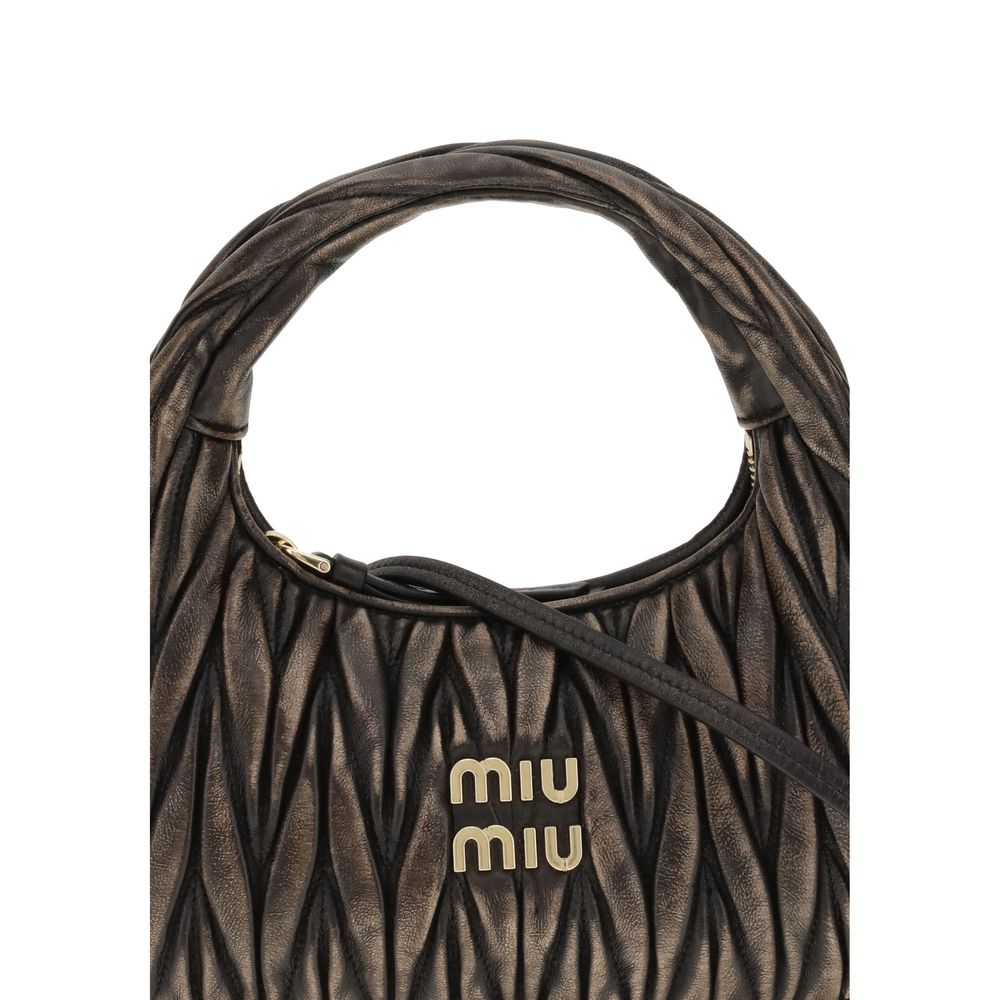 Miu Miu Wander Matelassé Nappa Leather Bag - Coffee