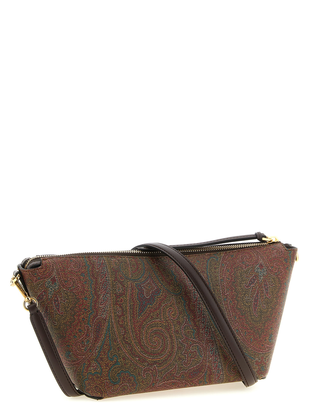 Etro Essential Arnica Crossbody Bag - Brown Paisley Jacquard Fabric