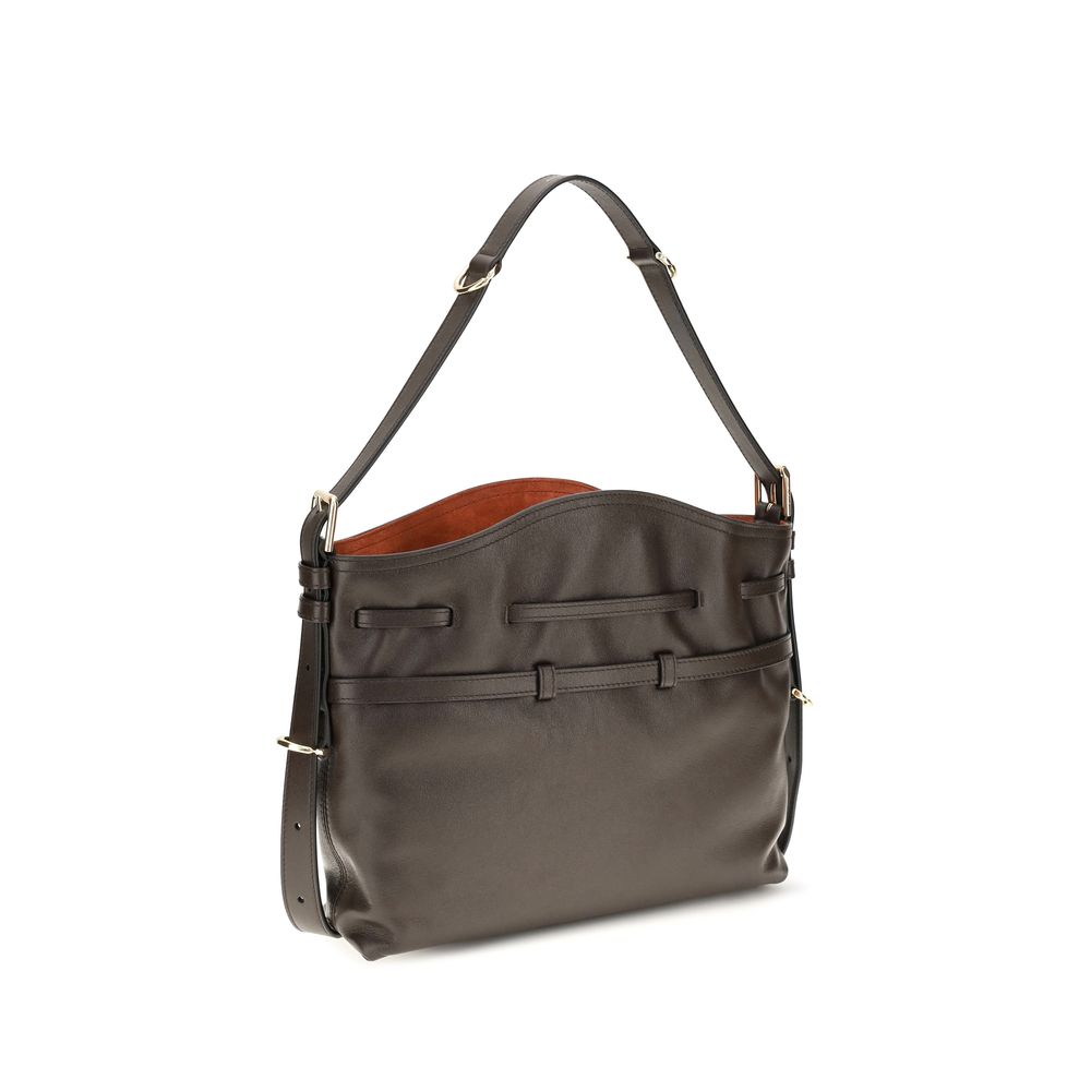 Givenchy Voyou Small Bucket Bag - Chocolate Shiny Leather