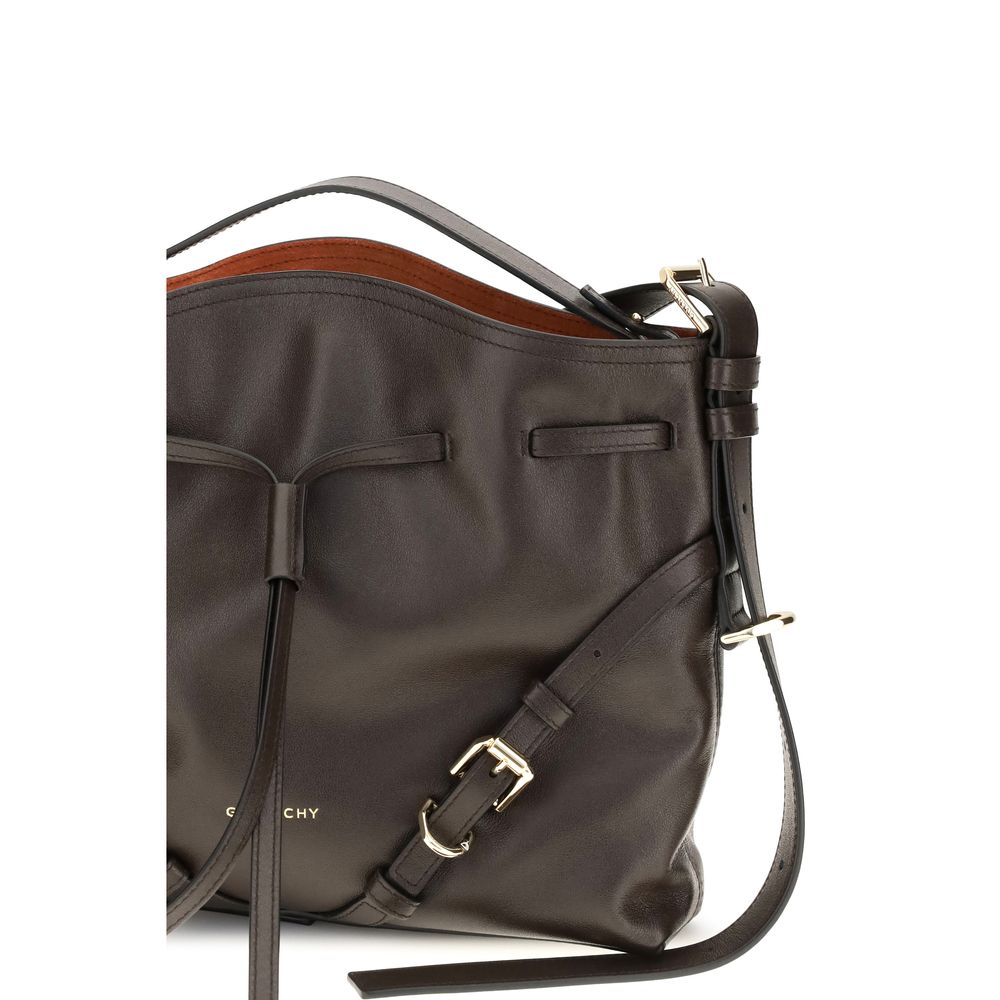 Givenchy Voyou Small Bucket Bag - Chocolate Shiny Leather