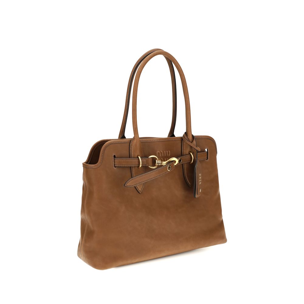 Miu Miu Aventure Medium Nappa Leather Bag - Oak