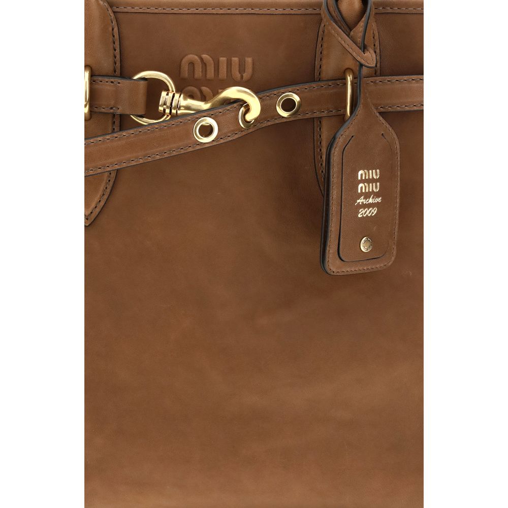 Miu Miu Aventure Medium Nappa Leather Bag - Oak