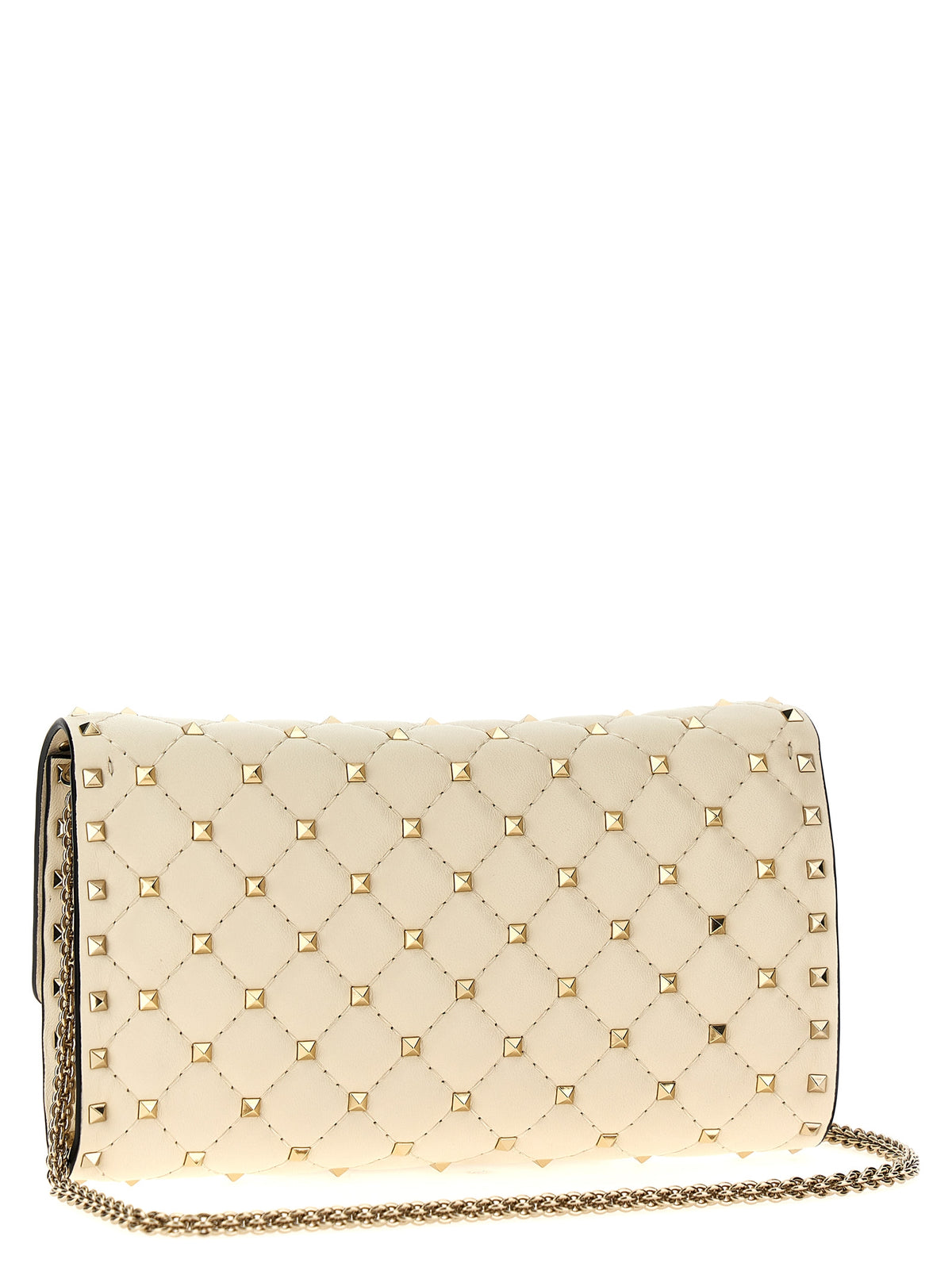 Valentino Garavani Rockstud Spike Crossbody Clutch Bag - Light Ivory