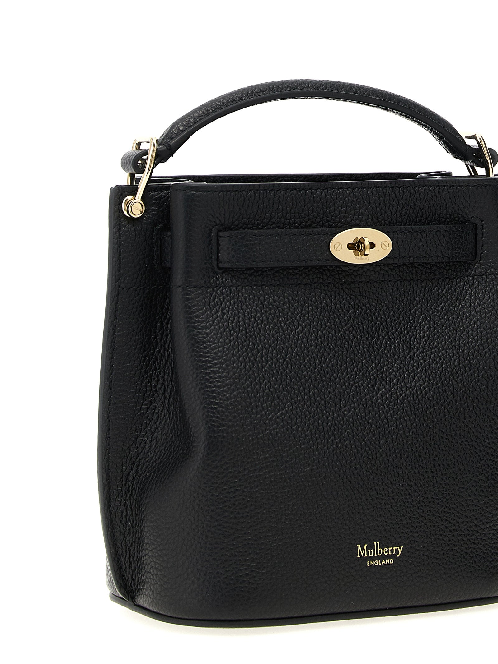 Mulberry Islington Mini Bucket Bag - Black Classic Grain