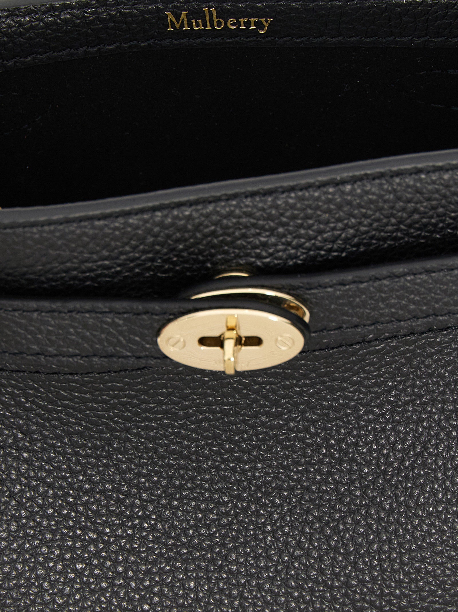 Mulberry Islington Mini Bucket Bag - Black Classic Grain
