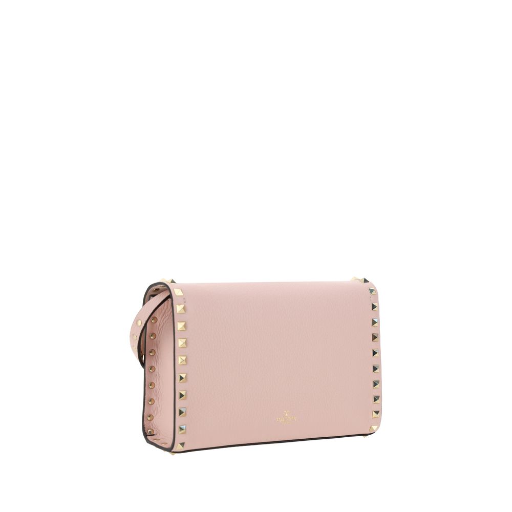 Valentino Garavani Rockstud Small Shoulder Bag - Pink Grained Leather