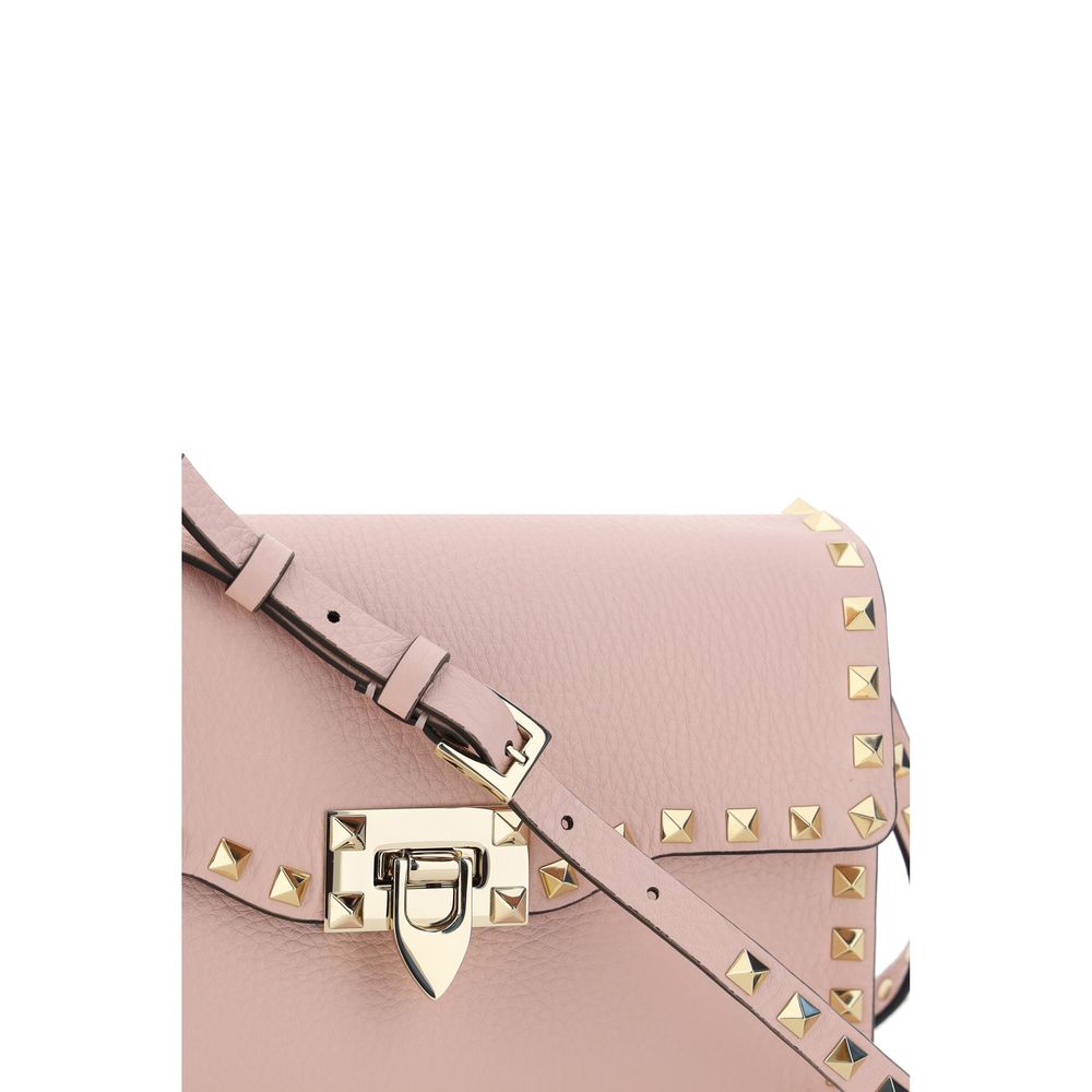 Valentino Garavani Rockstud Small Shoulder Bag - Pink Grained Leather